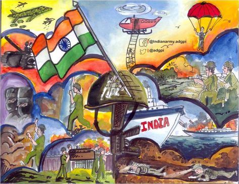 Sporting Success Of India Painting, India Independence Day Poster Drawing, Unsung Heroes Of India Drawing, Republic Day Painting Competition, Indian Soldiers Painting, Army Day Drawing, Independent Day Painting, Indian Soldier Drawing, Independence Day Painting Competition