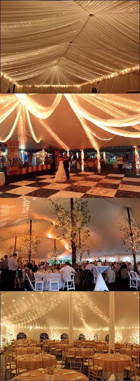 Harry Potter Tent, Harry Potter Ideas, Tent Draping, Hp Wedding, Tent Lights, Best Wedding Vows, Checkered Floor, Nerdy Wedding, Harry Potter Wedding Theme