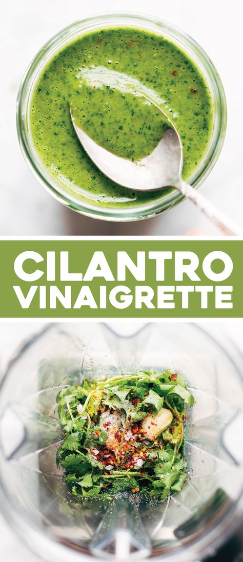 Crescent Roll Recipes Appetizers, Dressing Vinaigrette, Cilantro Vinaigrette, Cilantro Lime Vinaigrette, Cilantro Recipes, Pinch Of Yum, Cilantro Dressing, Vinaigrette Recipe, Lime Vinaigrette