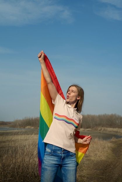 Pride Flag Pose Reference, Flag Pose Reference, Rainbow Pride Flag, Rainbow Flag Pride, Pride Colors, Reference Poses, Lgbtq Pride, Pride Flag, Pride Month