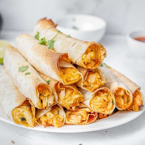 Easy Baked Chicken Taquitos - To Simply Inspire Oven Baked Chicken Taquitos Recipe, Ground Chicken Taquitos, Chicken Toquitos, Taquitos Chicken, Chicken Taquitos Recipe, Baked Chicken Taquitos, To Simply Inspire, Taquitos Recipe, Ways To Cook Chicken