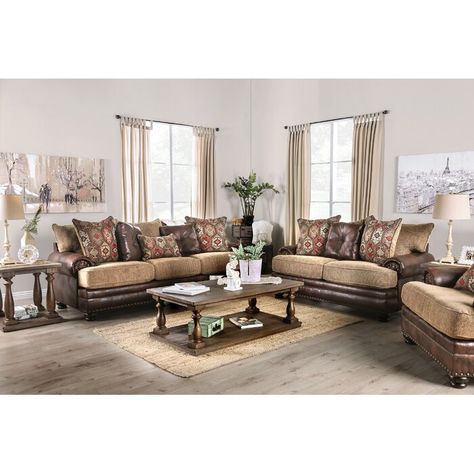 Furniture/Living Room Furniture/Sofas/Rustic Sofas/SKU: W000430529 Mcfarlane T-Cushion Loveseat Tan Loveseat, Tan Living Room, Tan Sofa, Chenille Sofa, Rolled Arm Sofa, Brown Sofa, Living Room Set, Furniture Outlet, Furniture Of America