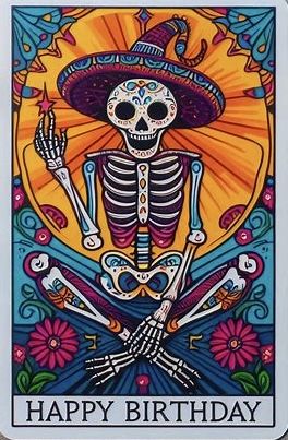 Happy Birthday Mexican Style, Skull Cards, Sugar Skull Artwork, Cards Art, Sugar Skull Art, Tarot Cards Art, Skull Artwork, Feminine Tattoos, Sugar Skulls