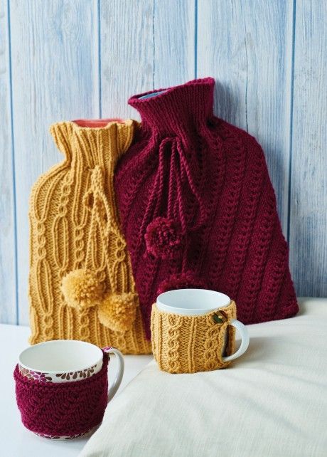 Knitting Club, Crochet Cup Cozy, Bottle Covers, Scarf Patterns, Jumper Knitting Pattern, Hot Water Bottle Cover, Water Bottle Covers, Hot Water Bottle, Bottle Cover