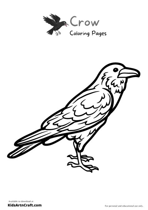 Crow Outline Drawing, Crow Colouring Pages, Crow Clipart, The Crow Silhouette, Crow Black And White, Presidential Portraits, Aesops Fables, Printables Free Kids, Black And White Drawing