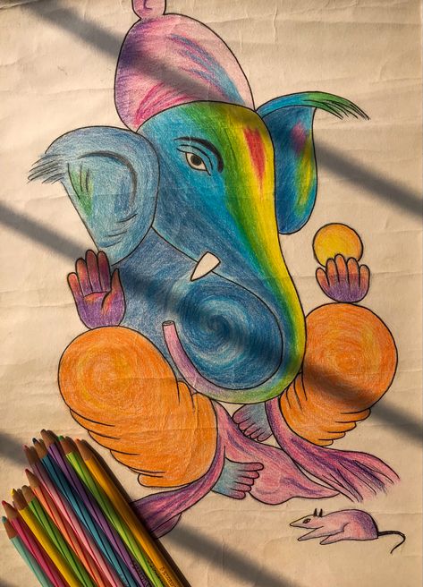 Pencil color shading Lord Ganesha Ganesha Art With Color Pencil, Art With Color, Color Shading, Ganesh Ji, Ganesha Art, Color Pencil, Lord Ganesha, Color Shades, Ganesha