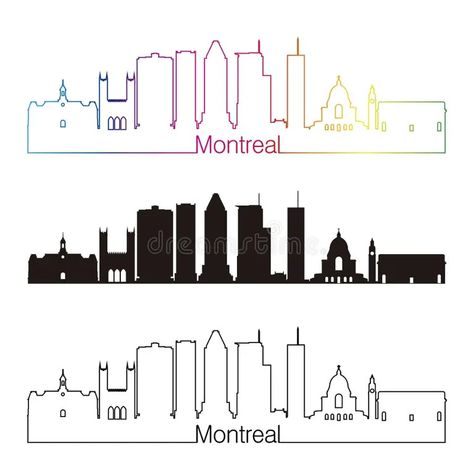 Montreal Skyline Stock Illustrations – 714 Montreal Skyline Stock Illustrations, Vectors & Clipart - Dreamstime Montreal Skyline Silhouette, Montreal Tattoo Ideas, America Outline, Montreal Skyline, Silhouette City, File Illustration, Montreal Travel, Skyline Silhouette, City Silhouette