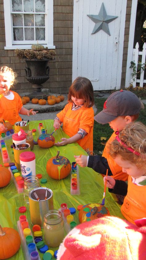 Preschool pumpkin painting party Fall Festival Ideas Prek, Paint Your Own Pumpkin Party, Pumpkin Painting Kids Party, Pumpkin Carving Party Ideas Kids, Painting Pumpkin Party, Halloween Pumpkin Painting Party, Pizza And Pumpkin Painting Party, Fall Outdoor Birthday Party Kids, Pumpkin Decorating Party For Kids