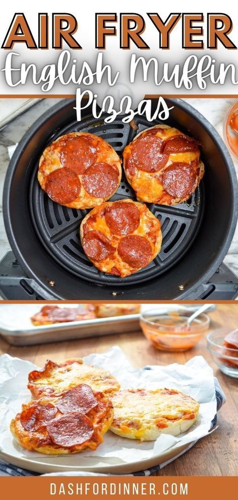 Weeknight Dinner Airfryer, Air Fry English Muffin Pizza, Healthy English Muffin Ideas, Meals To Make In The Air Fryer, English Muffin Recipe Lunch, Air Fry Easy Recipes, Air Fry Lunch Recipes, Quick Healthy Air Fryer Recipes, Dinner Ideas In Air Fryer