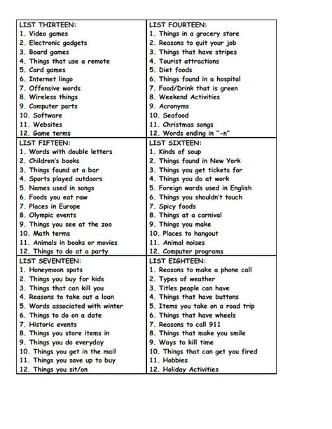 Scategories Lists, Scattergories Lists, Christmas Scattergories, Scattergories Game, Clue Games, Group Discussion, Esl Games, Teaching Game, Elderly Activities