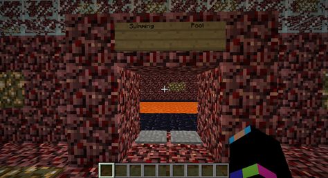 Lava swimming pool Lava Pool Minecraft, Mincraft Idea Swimming Pool, Minecraft Pool Decoration, Indoor Pool Minecraft, Underwater Tunnel Minecraft, Minecraft, Swimming Pools, Swimming, Pool