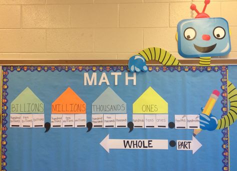 Place Value to billions Place Value Bulletin Board, Math Bulletin Boards, Place Value Activities, Place Value Chart, School Places, Math 5, Maths Ideas, School Culture, 4th Grade Classroom