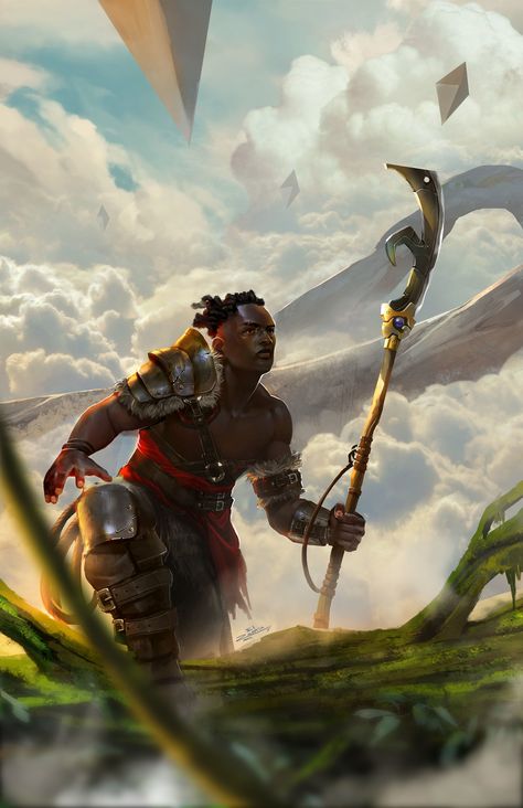 ArtStation - Zendikar Scout, Jorge Zapata Heroic Fantasy, Afrocentric Art, Black Anime Characters, Black Artwork, Fantasy Male, Comics Art, Afro Art, High Fantasy, Fantasy Warrior