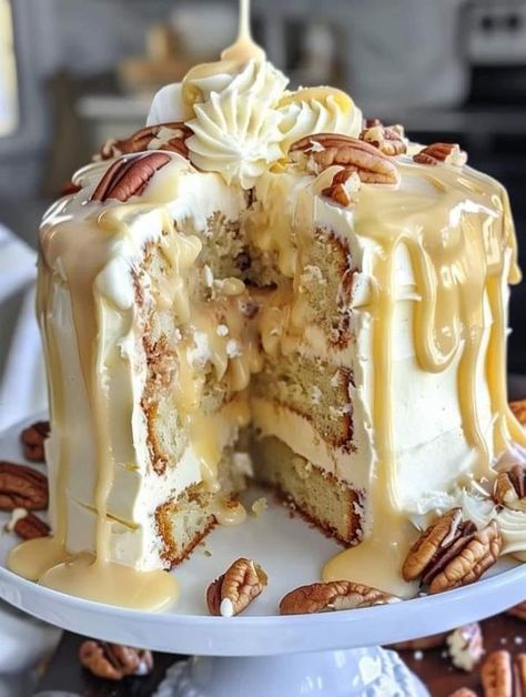 Super old recipes 😋 | 🍰 White Chocolate Pecan Layer Cake 🍫🌰 | Facebook Pecan Layer Cake, Country Cook, Chocolate Pecan, Country Cooking, Old Recipes, Chopped Pecans, Cake Ingredients, White Chocolate Chips, Pecans