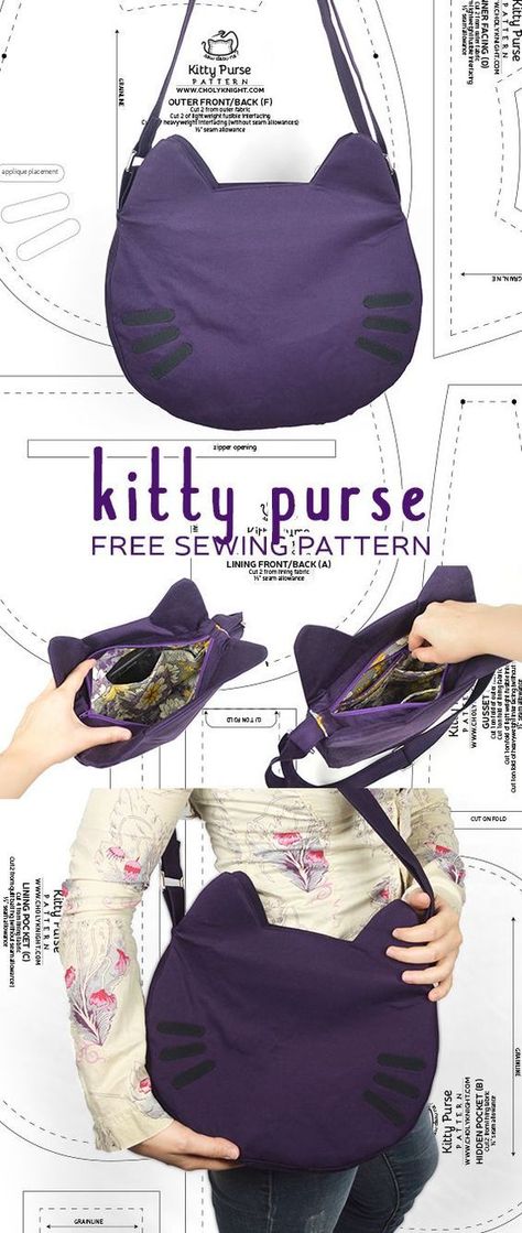 Tapeta Hello Kitty, Diy Sac, Cat Purse, Trendy Sewing, Sew Ins, Idee Cosplay, Sewing Projects For Beginners, Purse Patterns, Luxury Sunglasses