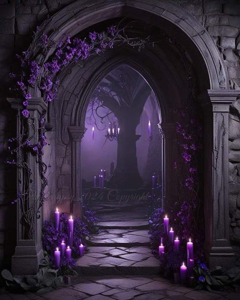 Dark Purple Fantasy Aesthetic, Dark Purple Castle Aesthetic, Castle Room Aesthetic, Purple Royal Aesthetic, Purple Fantasy Aesthetic, Purple Fairytale, Purple Castle, Gothic Victorian House, Gothic Fairytale