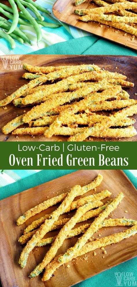 Oven Fried Green Beans, Crispy Oven Fries, Baked Green Beans, Fried Green Beans, Pork Rib Recipes, Oven Fried, Fried Green, Meals Recipes, Low Carb Appetizers