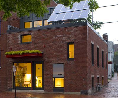 This building, which formerly had a store below and an apartment above, is now the office of Renner Architects (1st floor) and home to Richard Renner and his wife, Janet Friskey, above. Repurposed Buildings, Recycled Structures, Urban Renovation, Green Architect, Live Work Space, House Journal, Renovation Architecture, Space Apartments, Exterior Renovation