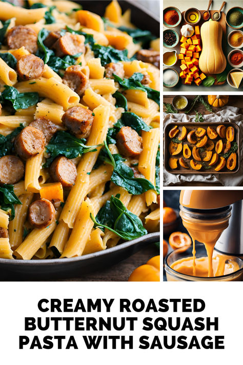 Warm up with Creamy Roasted Butternut Squash Pasta with Sausage and Spinach! 🧡 Roasted butternut squash blended into a creamy garlic-Parmesan sauce, sautéed spinach, and savory sausage make this the perfect fall comfort dish. 

Ready in under an hour—ideal for family dinners!

Ingredients:

Roasted butternut squash
Italian sausage
Fresh spinach
Creamy garlic-Parmesan sauce
Pasta

Get the full recipe on website Pasta And Butternut Squash, Sausage And Butternut Squash Recipes, Butternut Squash Pasta With Sausage, Pasta With Sausage And Spinach, Roasted Butternut Squash Pasta, Parmesan Pasta Sauce, Butternut Squash Recipes Pasta, Pasta Sausage, Creamy Garlic Parmesan Sauce