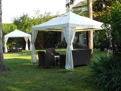 Gazebo On Grass Ideas, Gazebo Ideas Backyard Cheap, Backyard Arbor, Outside Gazebo, Cheap Gazebo, Arbor Ideas, Portable Gazebo, Screened Gazebo, Backyard Canopy