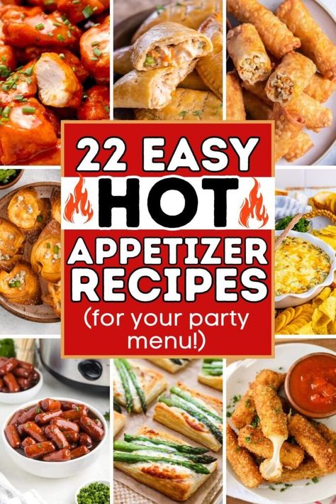 22 Easy Hot Appetizers to Warm Up Any Party - ZEN AND HONEY Fancy Hot Appetizers, Easy Warm Appetizers, Easy Hot Appetizers, Appetizer Dips Hot, Football Foods, Warm Appetizers, Restaurant Appetizers, Hot Snacks, Platter Ideas