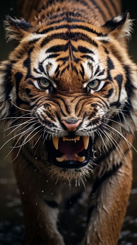 Tiger Front View, Tiger Portrait Photography, Animal Predators, Tiger Profile, Tigre Y Dragon, Tiger And Lion, Intense Stare, Tiger Photo, Big Cat Species