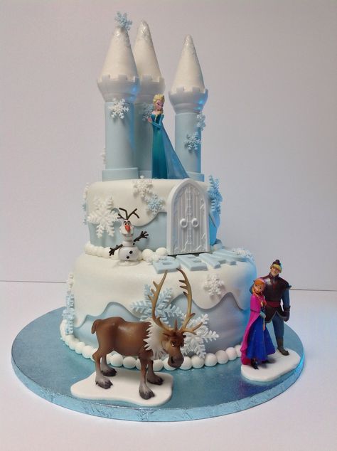 Frozen Castle Birthday Cake, Elsa Castle Cake, Frozen Cake Castle, Frozen Cake Designs, Frozen Birthday Cake Castle, Frozen Ice Castle Cake, Two Tier Frozen Cake Birthday, Frozen Castle Cake, Ninja Birthday Cake