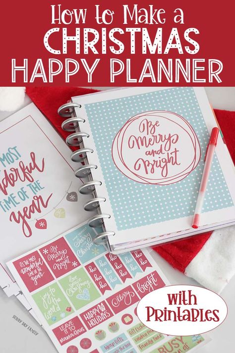 How to Make a DIY Christmas Happy Planner (with Printables) Diy Christmas Planner, Christmas Planner Printables, Christmas Countdown Printable, Printables Planner, Happy Planner Printables, Christmas Planner Stickers, Gift Tracker, Christmas Organization, Printable Planner Pages