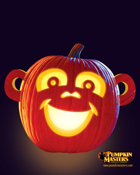 "Going Ape" pattern from the Pumpkin Masters Creature Feature Kit. @Samantha West Monkey Pumpkin Carving, Monkey Pumpkin, Pumpkaboo Pumpkin Carving, Halloween Pumpkin Carvings, Pumpkin Carving Ideas Jack O' Lantern, Disney Pumpkin Carving Templates, Pumpkin Monster Art, Spider Monkeys, Pumpkin Masters