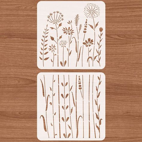 BENECREAT 2Pcs Wildflower Stencils, 30x30cm Tall Flower Weeds Tree Plants PET Painting Templates Drawing Stencils for Scrapbooking, Floor Furniture, Wall Art : Amazon.co.uk: Home & Kitchen Flower Stencils Printables, Templates Drawing, Scrapbook Furniture, Stencils Printables Templates, Floor Furniture, Drawing Stencils, Stencils Printables, Tall Flowers, Painting Templates