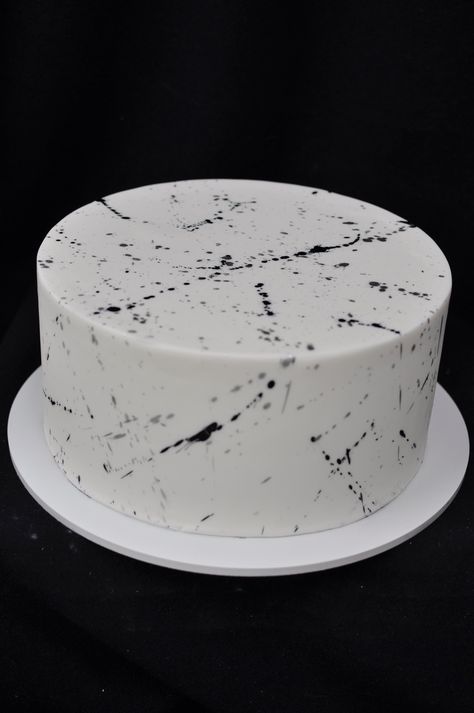 Paint Splatter Cake, Splatter Cake, Black White Cakes, 20 Birthday Cake, Elegant Birthday Cakes, Graduation Cakes, Cakes For Boys, Wedding Mood Board, White Cake