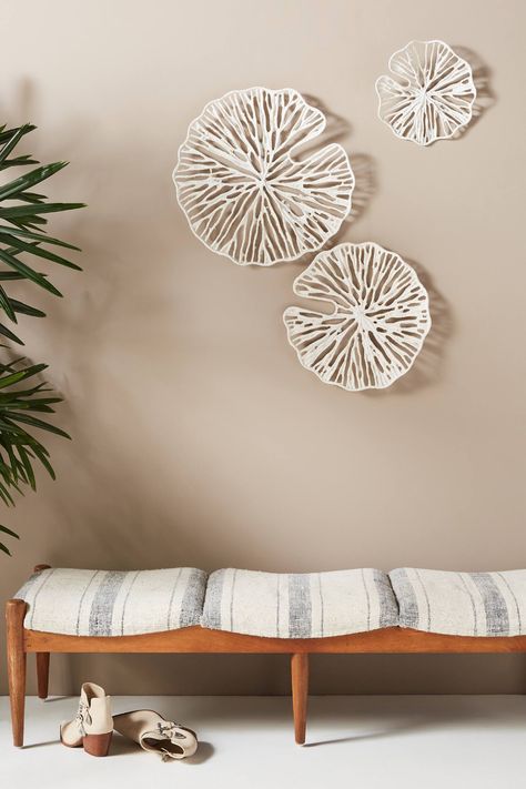 Sand Dollar Wall Hangings, Set of 3 | Anthropologie Foyer Table Decor, Home Beach, Beach Bedroom, Hus Inspiration, Sand Dollar, Boho Wall Decor, White Decor, Room Wall Decor, Wall Color