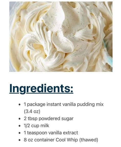 Whipped Icing Recipes, Pudding Icing, Cakes Frosting, Pudding Frosting, Cool Whip Frosting, Heavenly Angels, Icing Recipes, Cake Filling Recipes, Frosting Recipes Easy