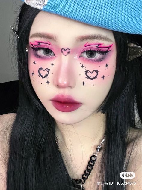 Wish Makeup, Douyin Style, Pink Makeup Look, Pastel Goth Makeup, Eye Shape Makeup, Makeup Douyin, Pop Makeup, Korean Makeup Look, Halloween Makeup Diy