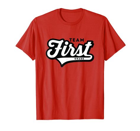 PRICES MAY VARY. The perfect outfit for your First Grade team! Elementary teachers would love to wear this fun, baseball-inspired tee on casual Fridays, "Jeans Day," field day or other school spirit events. Buy this tshirt as a gift, or order for your grade level team. This stylish, classy and cool design features the words- "TEAM First Grade" and is perfect for men, women and children to show their pride at school events. Lightweight, Classic fit, Double-needle sleeve and bottom hem School Spirit Short Sleeve Shirt For Teacher Appreciation, Customizable School Spirit T-shirt For Back To School, Customizable T-shirt For Back To School Events, School Spirit Short Sleeve T-shirt For Back To School, 2nd Grade Team Shirts, Mother Shirts, Casual Fridays, Field Day, School Events