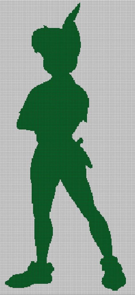 Peter Pan Silhouette, Digital Computer, Dream Blanket, Thread & Yarn, Pixel Pattern, Simple Patterns, Peter Pan, Digital Pattern, Cross Stitch Pattern