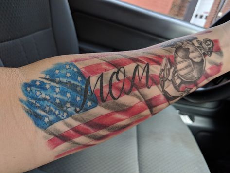 Navy Mom Tattoo My Son, Marine Mom Tattoo Ideas Sons, Navy Mom Tattoo Ideas, Usmc Mom Tattoo, Marine Mom Tattoo, Aunt Tattoo, Marine Corps Mom, Usmc Tattoo, Mama Tattoo