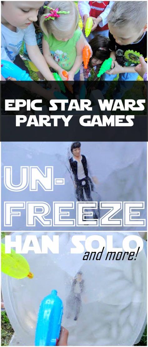 unfreeze han solo from carbonite Star Wars Obstacle Course, Star Wars Pool Party, Star Wars Party Games, Party Games Kids, Star Wars Themed Birthday Party, Star Wars Theme Party, Camping Theme Party, Star Wars Han Solo, Star Wars Birthday Party