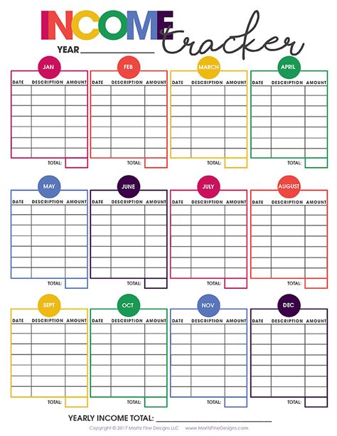 free printable income tracker | financial organizer | money tracker | get life organized Life Management Binder, Household Printables, Printable Forms, Income Tracker, Organize Life, Family Binder, Household Binder, Tracker Free, Home Binder