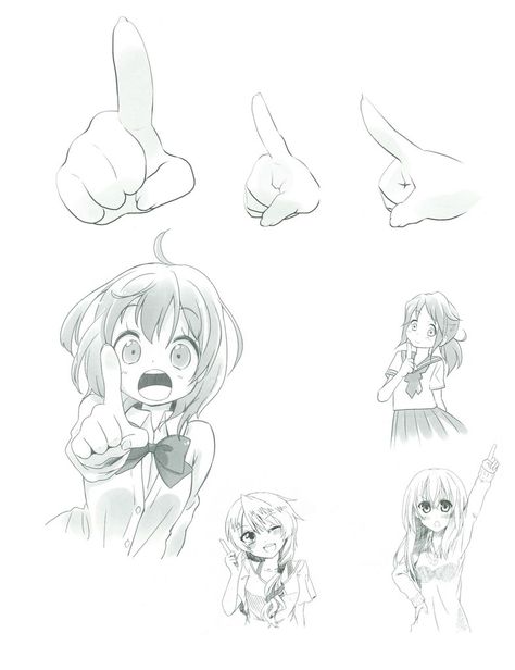 Chibi Pointing Pose, Hand Pointing Up Drawing, Pointing Pose Reference, Pointing Pose, Manga Drawing Tutorials, Kpop Drawings, Chibi Drawings, Poses References, Anime Drawings Tutorials