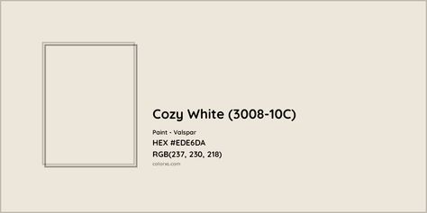 Valspar Cozy White (3008-10C) Paint color codes, similar paints and colors Valspar Hunters White, Cozy White Valspar, Valspar Cozy White Paint, Valspar Cozy White, Frappe Paint Color Valspar, Lowes Paint Colors Valspar, Munsell Color System, Valspar Paint Colors, Valspar Colors