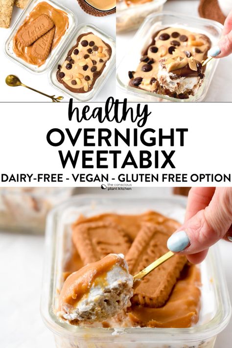 Week Of Healthy Breakfast, Fulfilling Breakfast, Weetabix Recipes, Healthy High Protein Breakfast, High Protein Breakfast Recipes, Diet Cookies, Overnight Breakfast, Healthy Sweet Snacks, Plant Kitchen