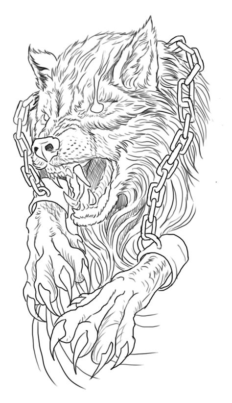 Lobo Tattoo Desenho Feniri Wolf Tattoo, Wolf Tattoo Stencil Design, Viking Tattoo Stencil, Fenrir Tattoo Design, Wolf Tattoo Stencil, Loki Tattoo, Animal Drawing Inspiration, Wolf Stencil, Dragon Tattoo Stencil