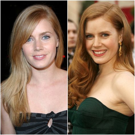 9 Famous Red-Haired Celebrities Who Aren't Natural Redheads | Allure Amy Adams Hair, Hair Turning White, Pale Redhead, Natural Redheads, Redhead Makeup, Natural Red Hair, Blonde Roots, Natural Redhead, Super Short Hair