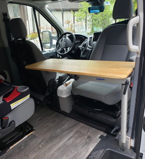 Lagun Now Selling a 30" Table Leg | Ford Transit USA Forum Lagoon Table Van, Campervan Table Ideas, Lagun Table, Vito Camper, Work Van, Office Moving, Car Camper, Bus Camper, Camper Interior