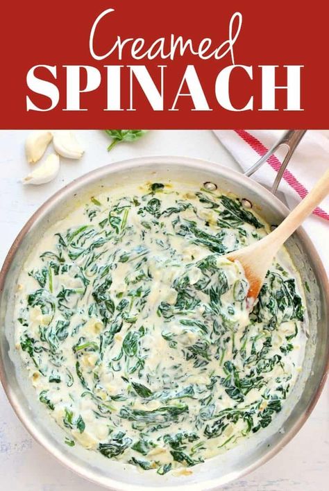 This is the best Creamed Spinach you will ever make! Better than the steakhouse kind because it's made from scratch, with just 7 ingredients, in 15 minutes. It's a delicious side dish for the holidays! #sidedish #spinach #holidaydish Steakhouse Creamed Spinach, Best Creamed Spinach Recipe, Creamed Spinach Recipe Easy, Easy Spinach Recipes, Exotic Recipes, Creamed Spinach Recipe, Stay At Home Chef, Spinach Recipe, Easy Cream