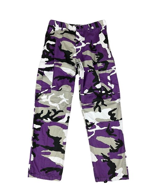 Pre owned, light wear, very nice overall condition. Waist 32" but you can make it fit as small as 30". Inseam 32" Army Camouflage, Army Pants, Purple Camo, Camouflage, Camo, Overalls, Violet, Adult Outfits, Trousers