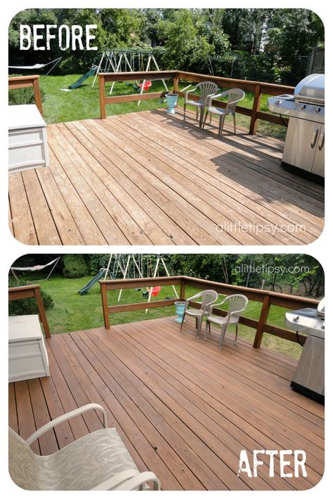 "How to Refinish a Deck in One Day" will start with the lower deck, up the stairs, upper deck then move to the front steps while those dry Deck Refinishing, Outdoor Deck Decorating, Deck Remodel, Deck Makeover, Outdoor Deck Furniture, Staining Deck, Diy Deck, Decks And Porches, Building A Deck