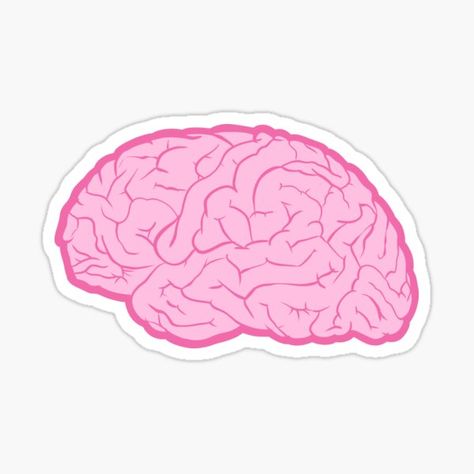 minimalistic digital 2D illustration and pattern of the human brain in pastel pink with a light blue background. stickers and more for anatomy, medicine, dentistry students. • Millions of unique designs by independent artists. Find your thing. Brain Printable, Pink Brain Aesthetic, Pink Anatomy Aesthetic, Pastel Pink Stickers, Brain Sticker, Pink Stickers Printable, Brain Painting, Brain Icon, Brain Illustration