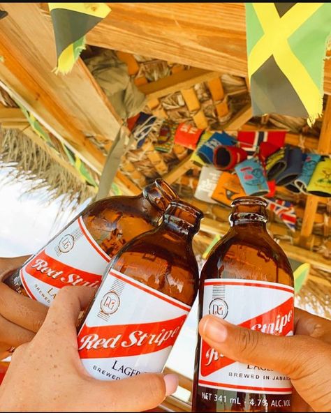 Nothing beats a cold cold 🥶 red stripe beer in the sun on the beach Red Stripe Beer, Ocho Rios Jamaica, Blue Hole, Ocho Rios, Up Close And Personal, Island Tour, Montego Bay, Taxi Service, Red Stripe